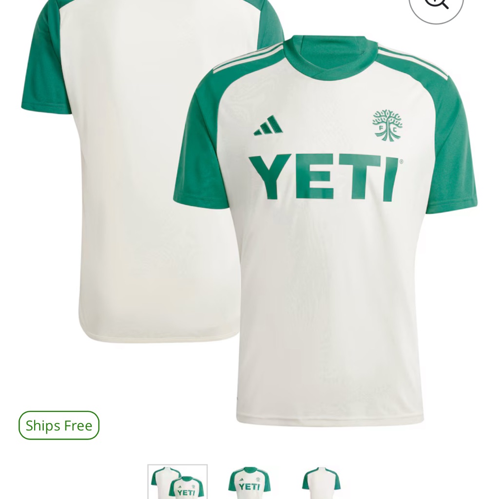 Adidas Green And White Austin Fc Jersey